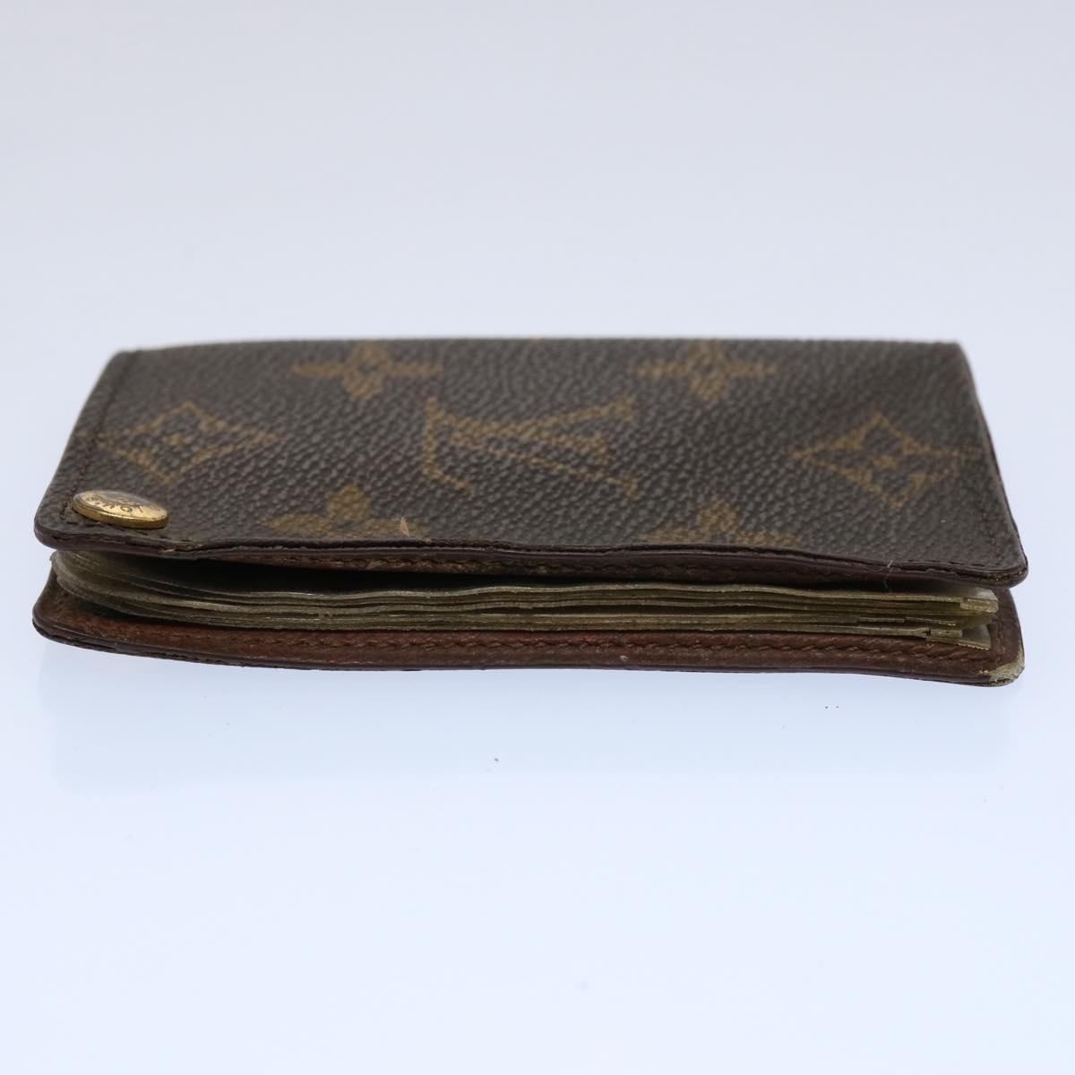 LOUIS VUITTON Monogram Porte Cartes Credit Pression Card Case M60937 Auth 62413