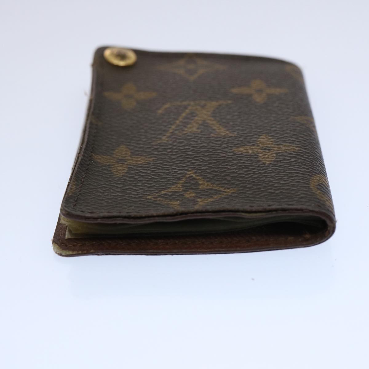 LOUIS VUITTON Monogram Porte Cartes Credit Pression Card Case M60937 Auth 62413