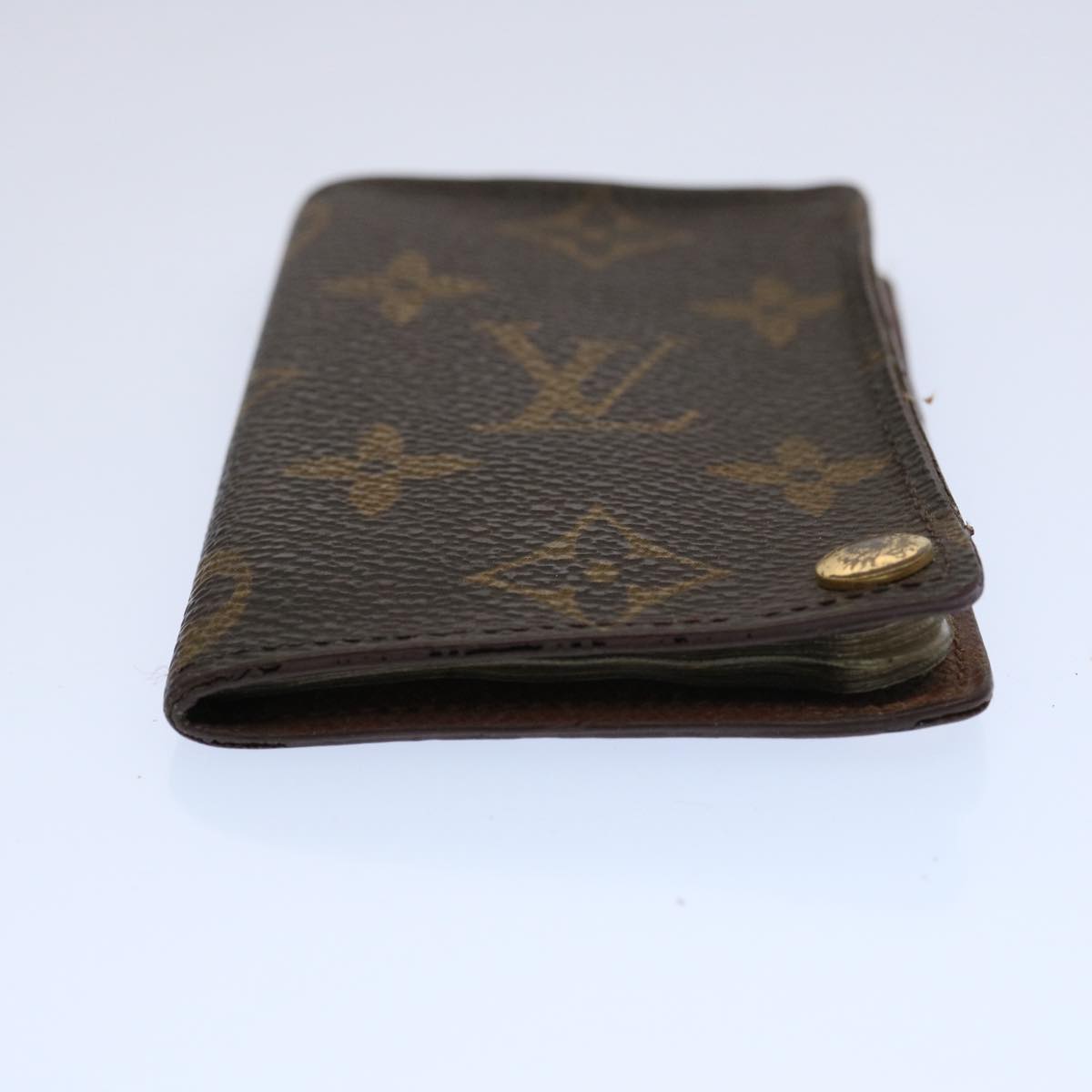 LOUIS VUITTON Monogram Porte Cartes Credit Pression Card Case M60937 Auth 62413