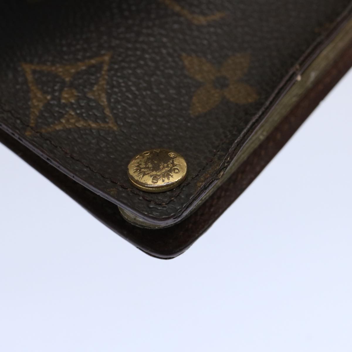 LOUIS VUITTON Monogram Porte Cartes Credit Pression Card Case M60937 Auth 62413