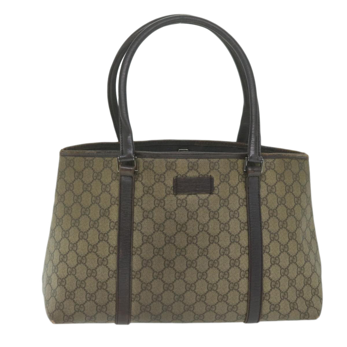 GUCCI GG Supreme Tote Bag Beige 111595 Auth 62421