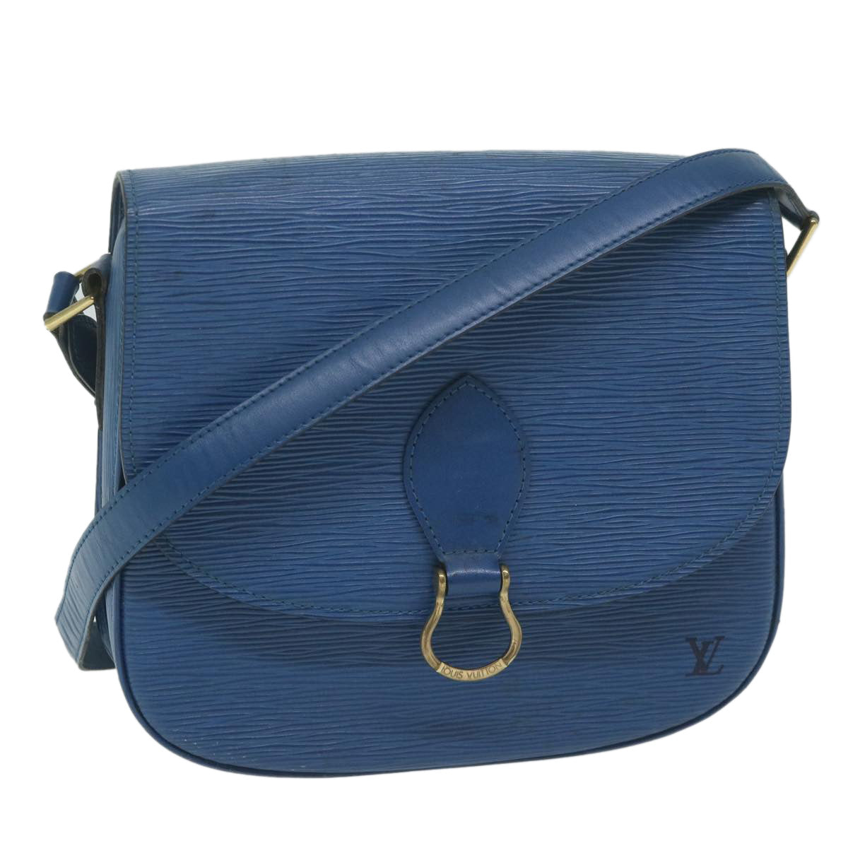 LOUIS VUITTON Epi Saint Cloud GM Shoulder Bag Blue M52195 LV Auth 62451