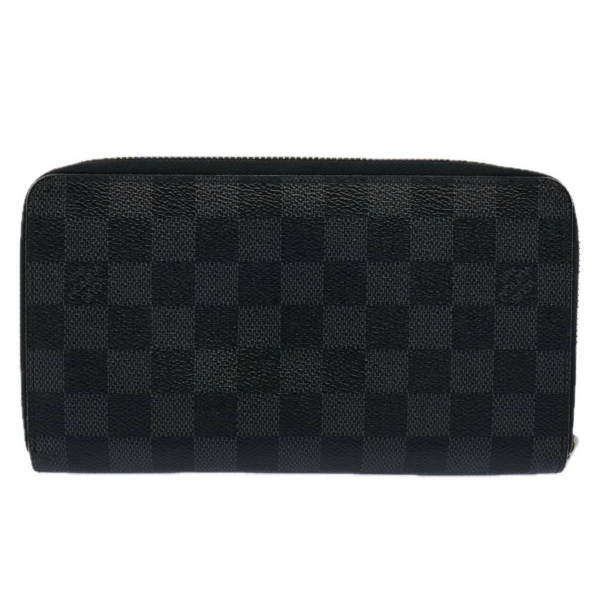 LOUIS VUITTON Damier Graphite Illustre Zippy Organizer Wallet N63002 Auth 62471