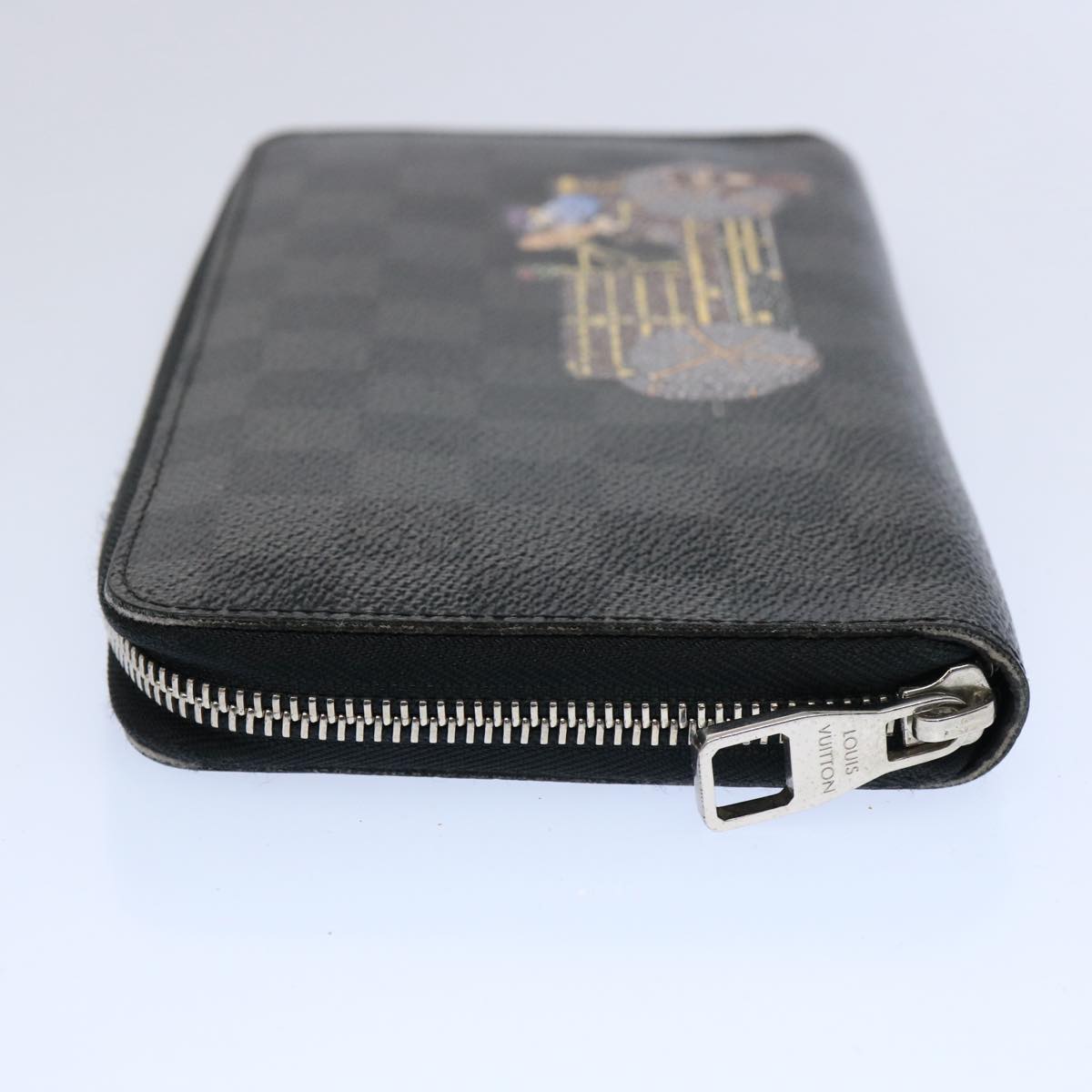 LOUIS VUITTON Damier Graphite Illustre Zippy Organizer Wallet N63002 Auth 62471