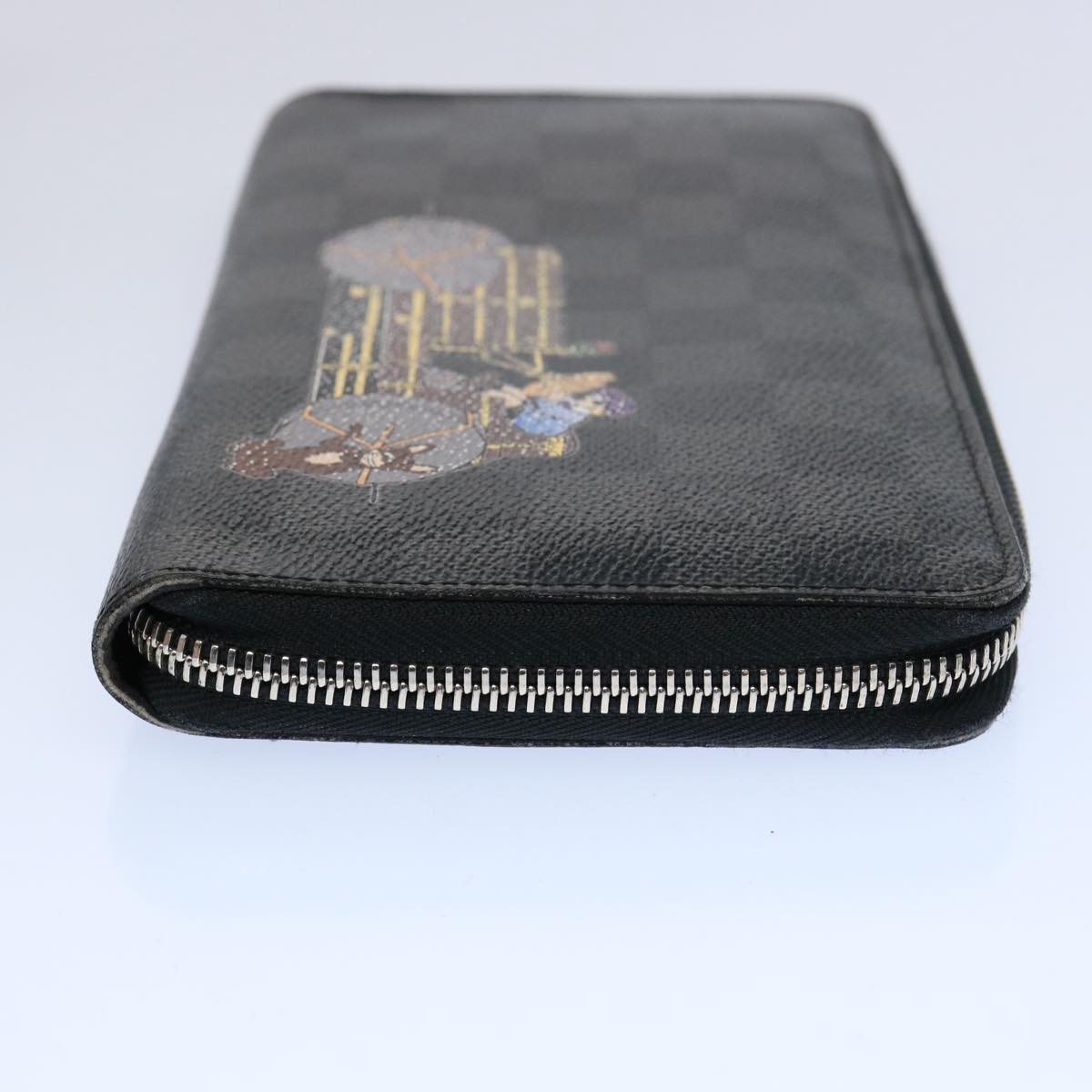 LOUIS VUITTON Damier Graphite Illustre Zippy Organizer Wallet N63002 Auth 62471