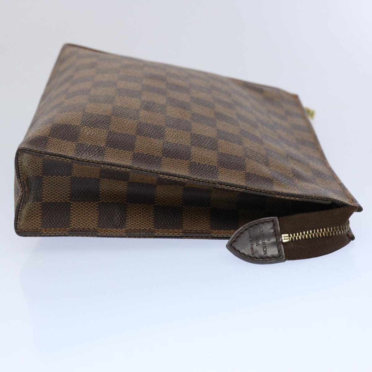 LOUIS VUITTON Damier Ebene Poche Toilette 26 Pouch N47543 LV Auth 62492