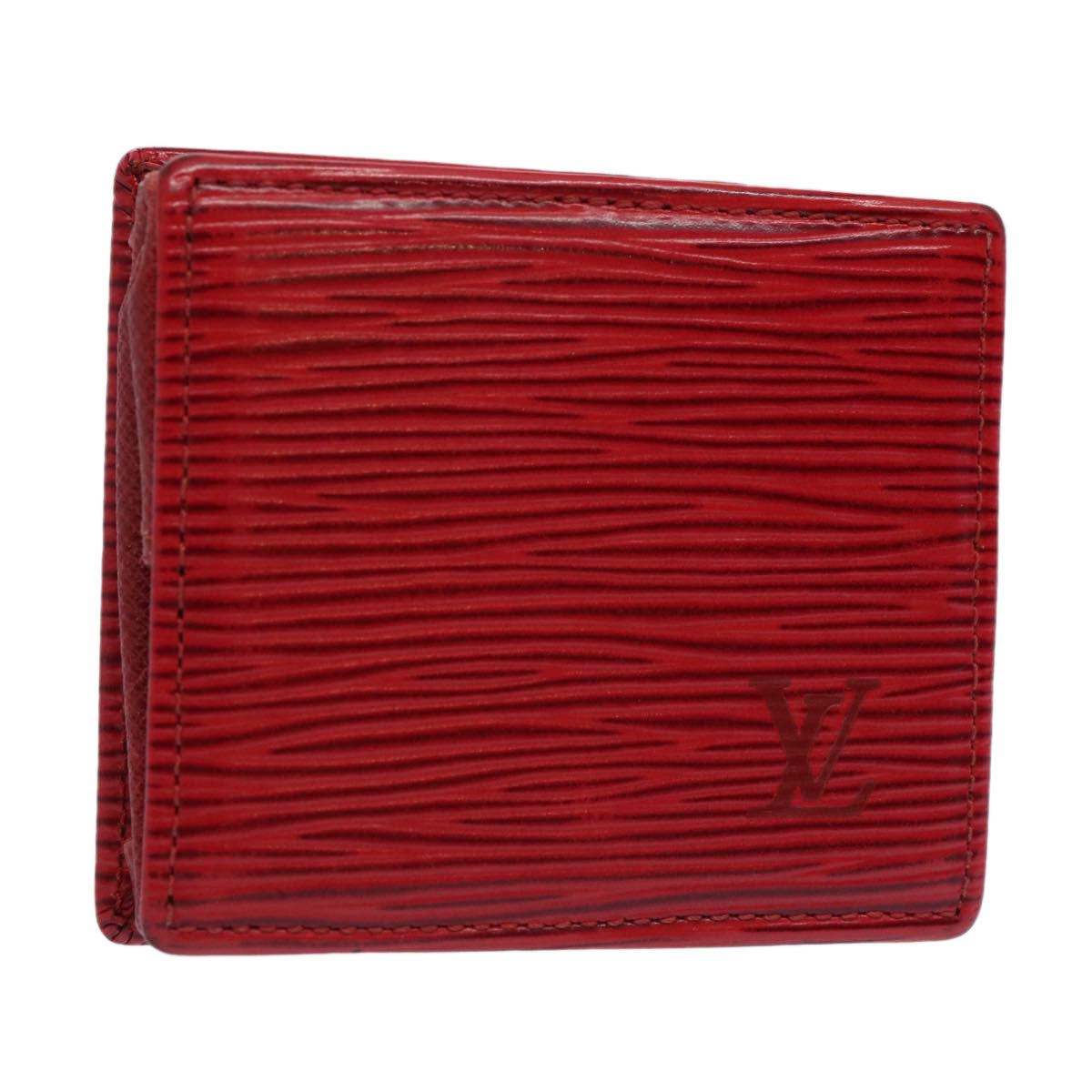 LOUIS VUITTON Epi Porte Monnaie Boite Coin Purse Red M63697 LV Auth 62562