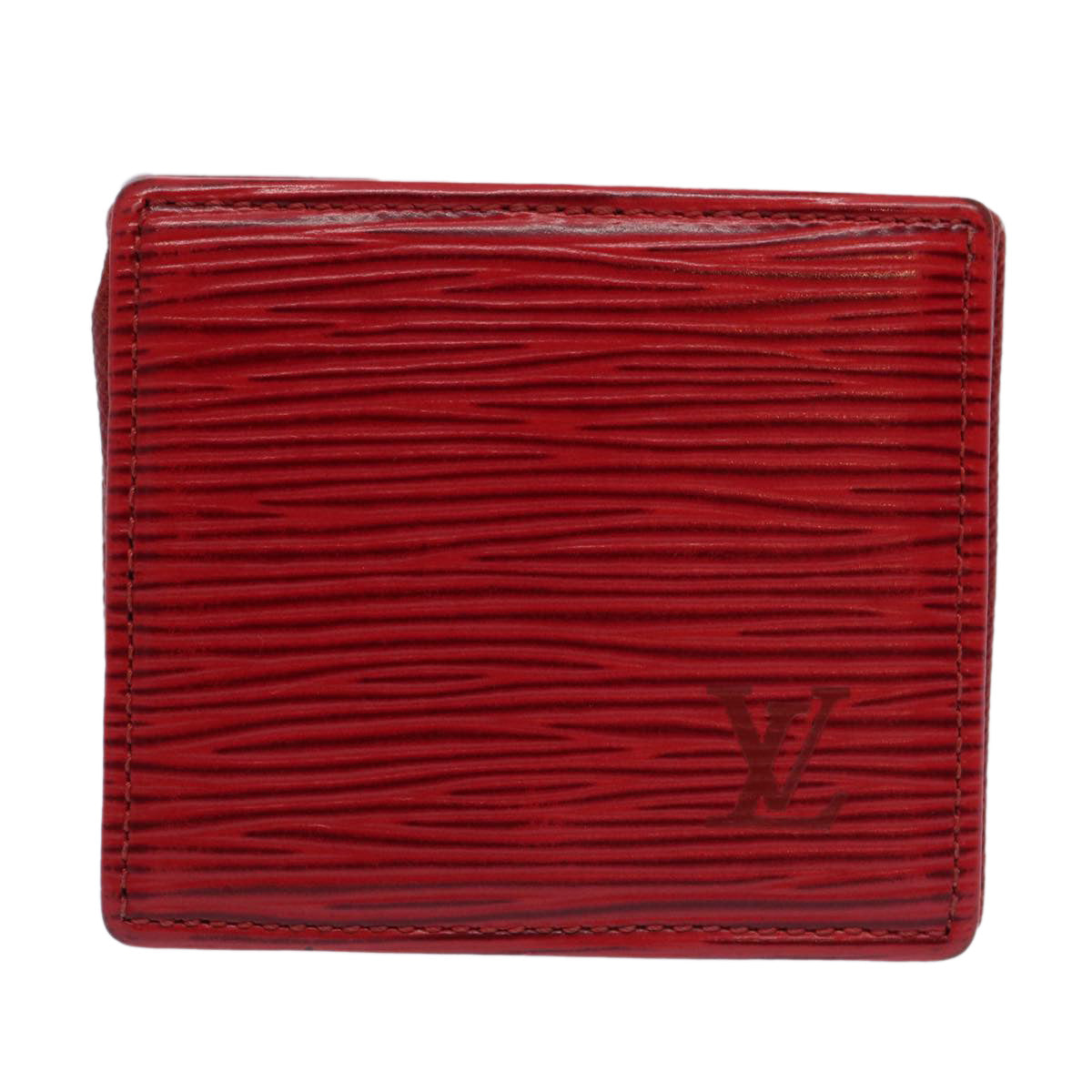 LOUIS VUITTON Epi Porte Monnaie Boite Coin Purse Red M63697 LV Auth 62562