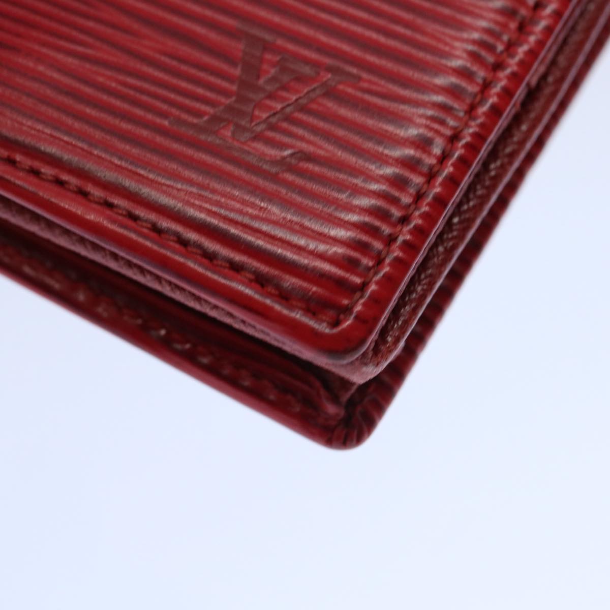 LOUIS VUITTON Epi Porte Monnaie Boite Coin Purse Red M63697 LV Auth 62562