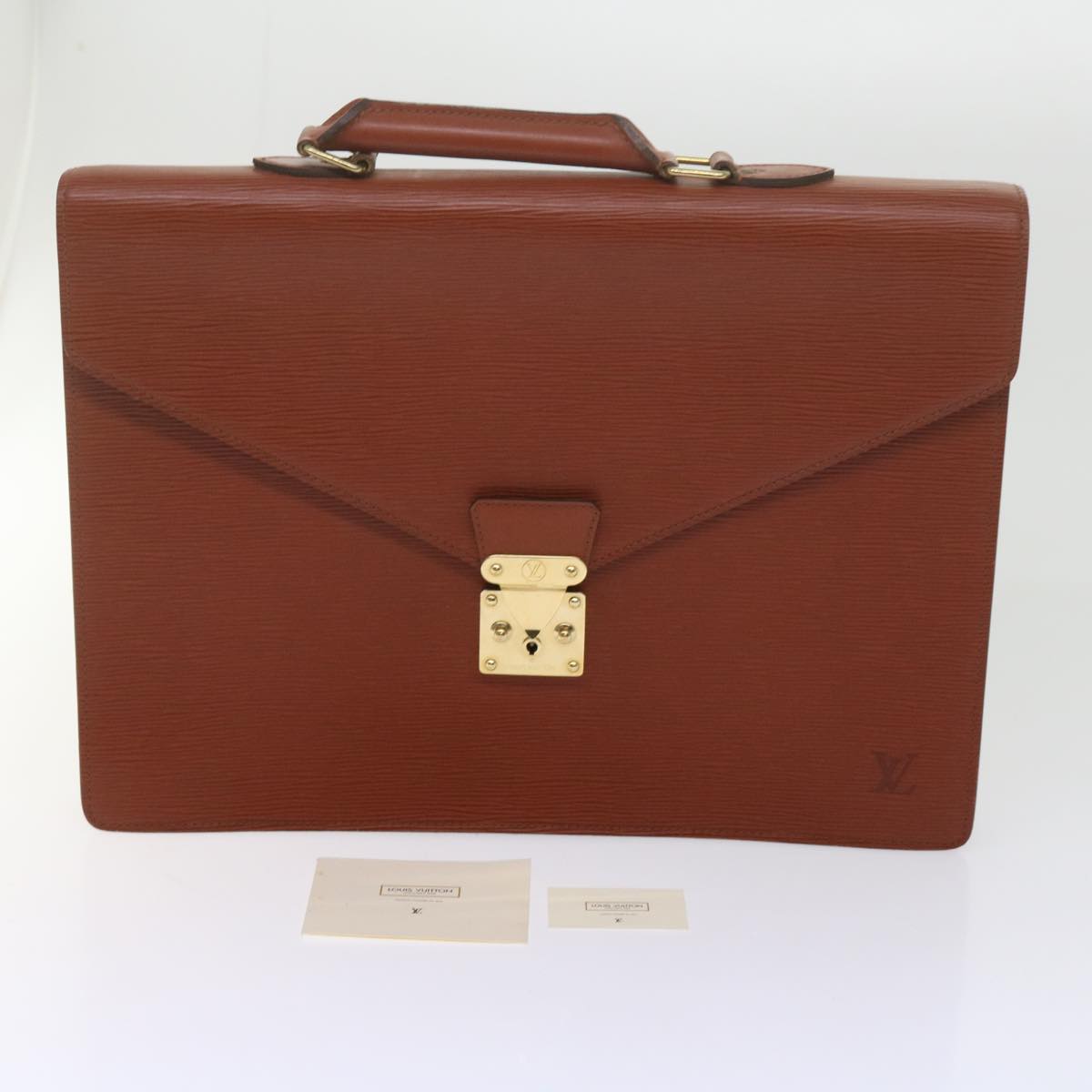 LOUIS VUITTON Epi Serviette Conseiller Briefcase Brown M54423 LV Auth 62594