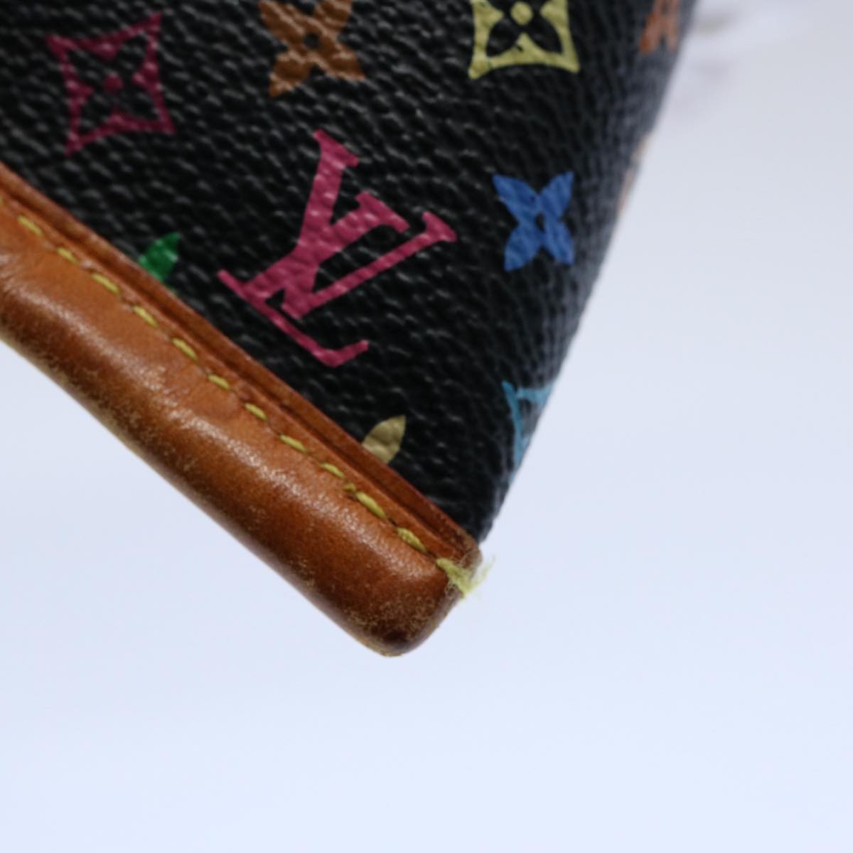 LOUIS VUITTON Monogram Multicolor Berlingo Coin Purse Black M58029 Auth 62648