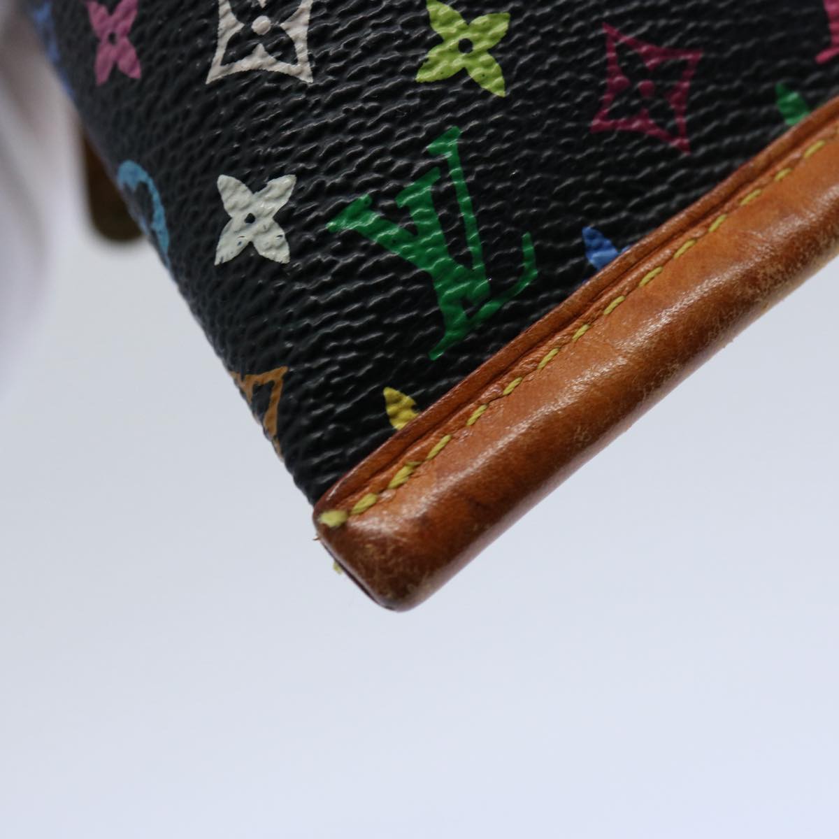 LOUIS VUITTON Monogram Multicolor Berlingo Coin Purse Black M58029 Auth 62648