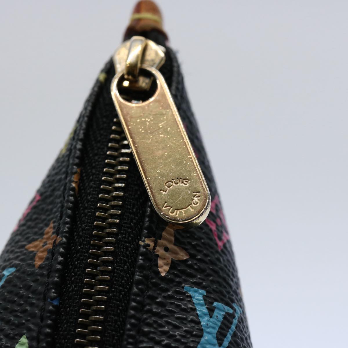 LOUIS VUITTON Monogram Multicolor Berlingo Coin Purse Black M58029 Auth 62648