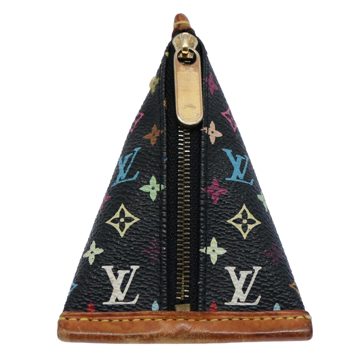 LOUIS VUITTON Monogram Multicolor Berlingo Coin Purse Black M58029 Auth 62648