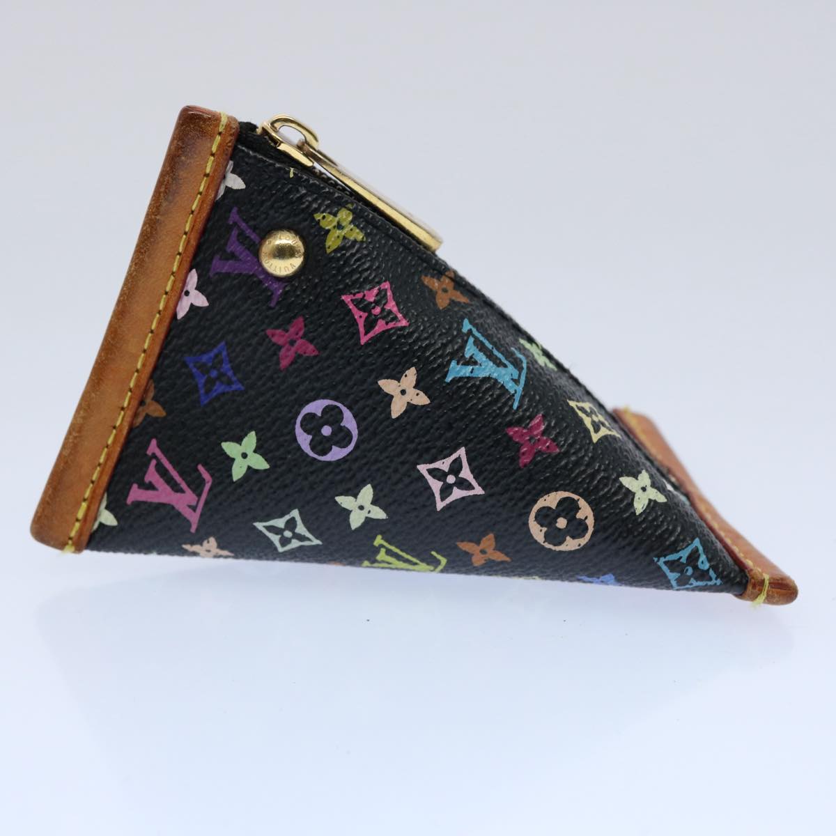 LOUIS VUITTON Monogram Multicolor Berlingo Coin Purse Black M58029 Auth 62648