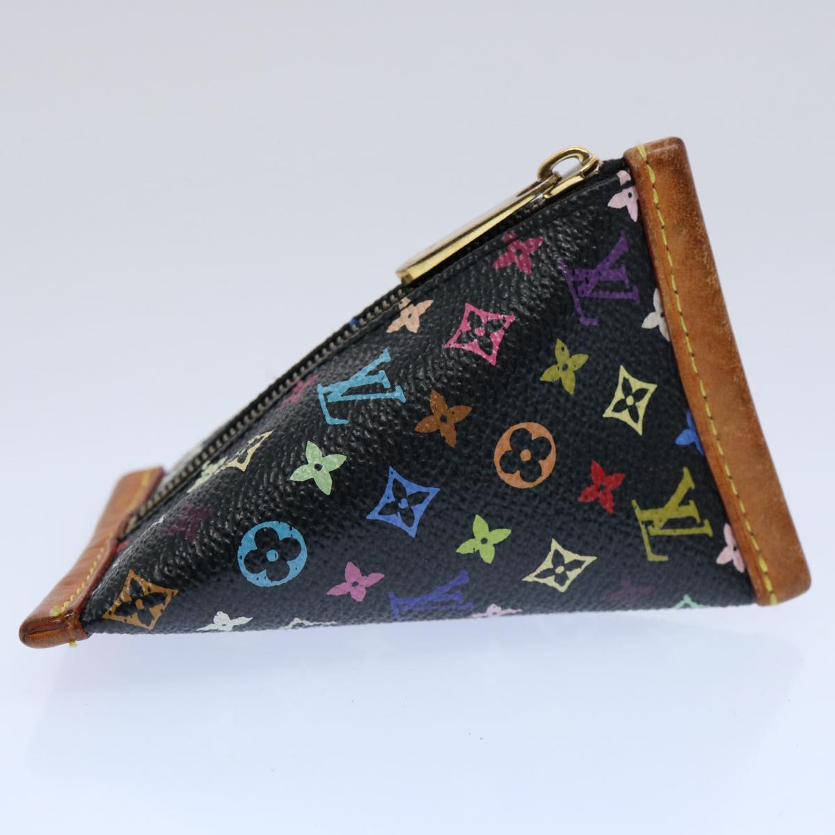 LOUIS VUITTON Monogram Multicolor Berlingo Coin Purse Black M58029 Auth 62648