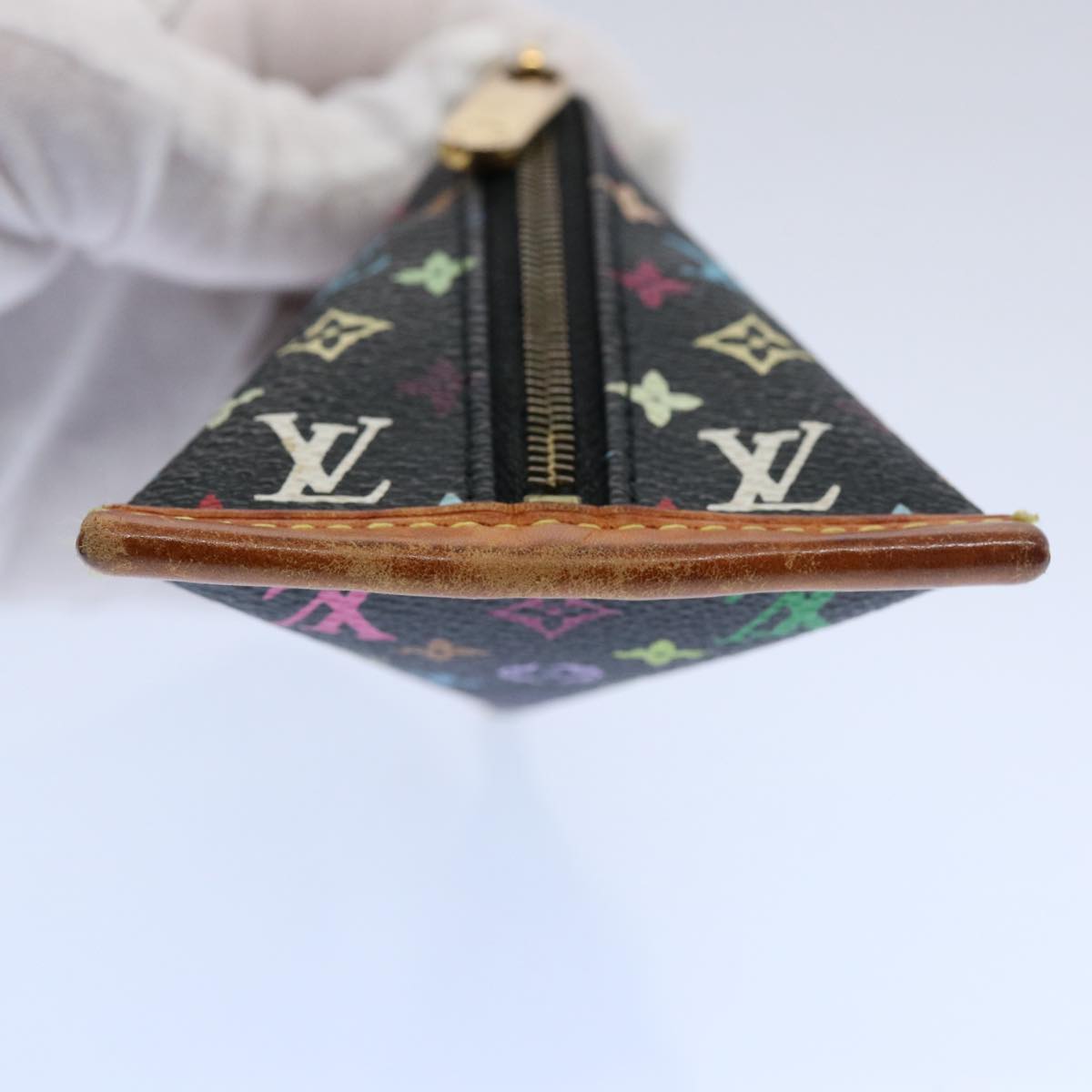 LOUIS VUITTON Monogram Multicolor Berlingo Coin Purse Black M58029 Auth 62648