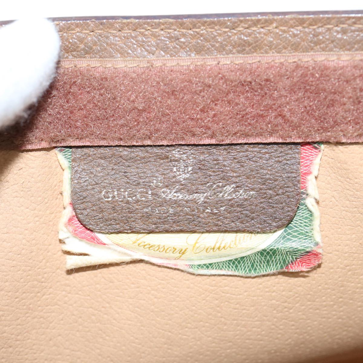 GUCCI GG Supreme Web Sherry Line Clutch Bag Beige Red Green 89 01 032 Auth 62654