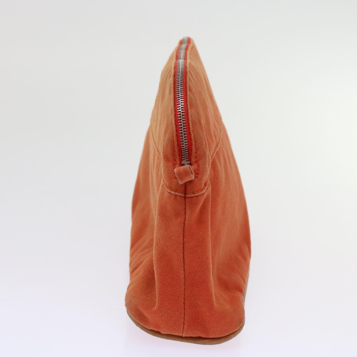 HERMES Bolide Pouch Canvas Orange Auth 62680