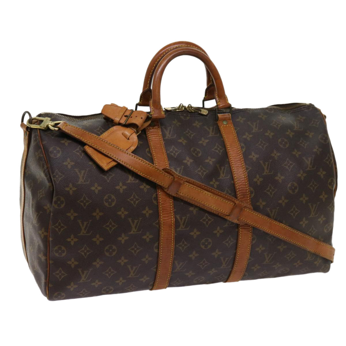 LOUIS VUITTON Monogram Keepall Bandouliere 50 Boston Bag M41416 LV Auth 62727