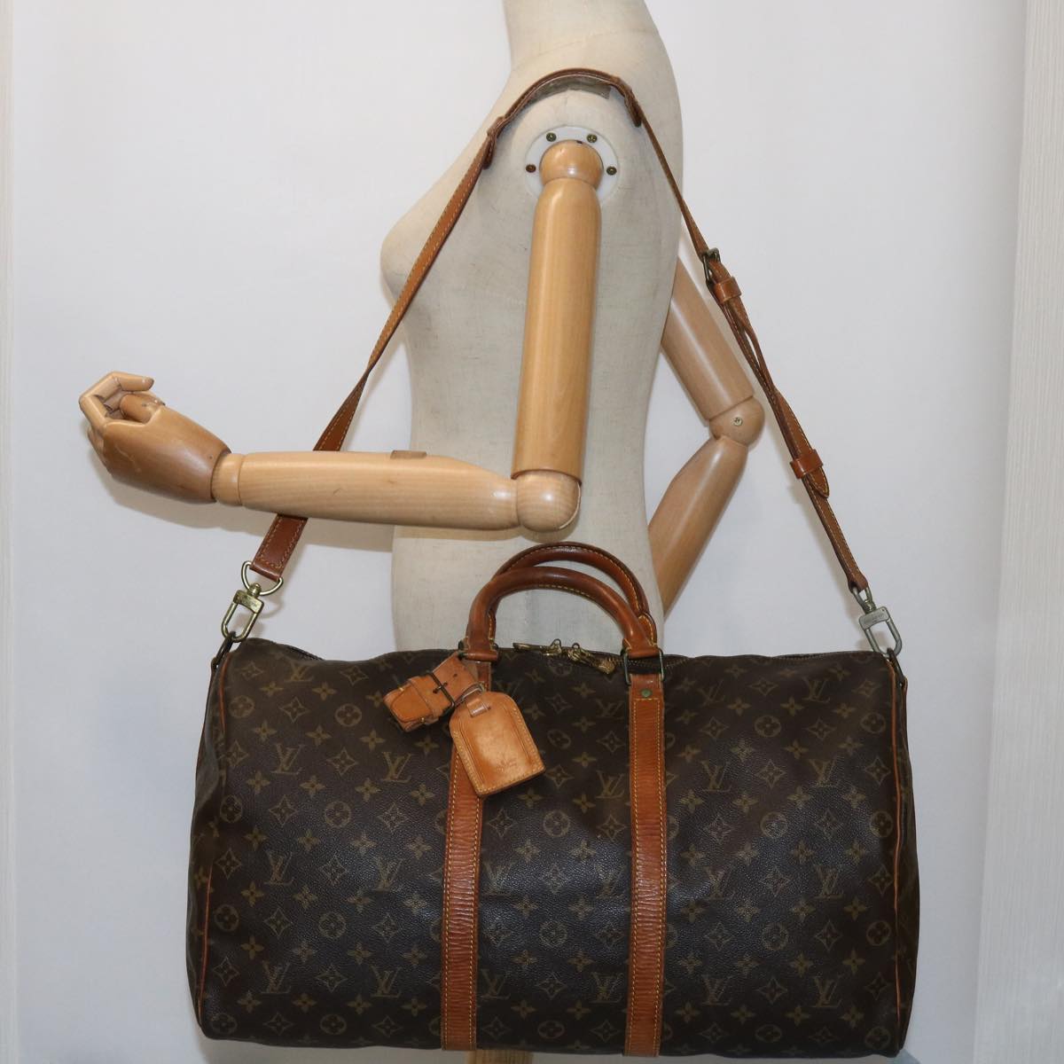 LOUIS VUITTON Monogram Keepall Bandouliere 50 Boston Bag M41416 LV Auth 62727