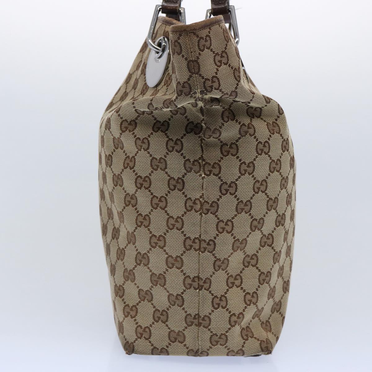 GUCCI GG Canvas Tote Bag Beige 120836 Auth 62750