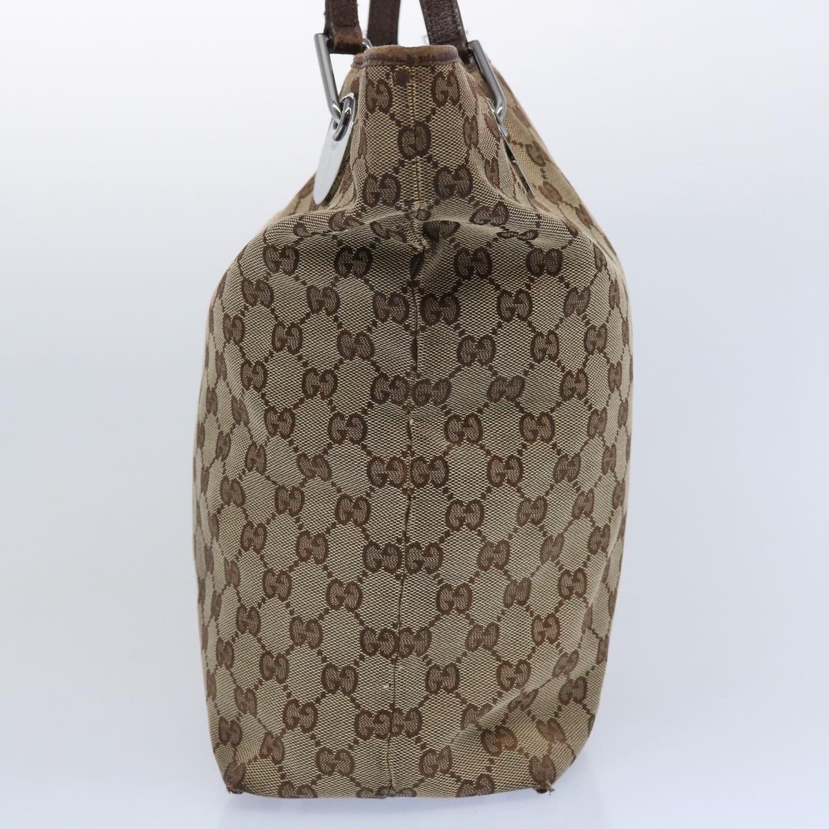 GUCCI GG Canvas Tote Bag Beige 120836 Auth 62750