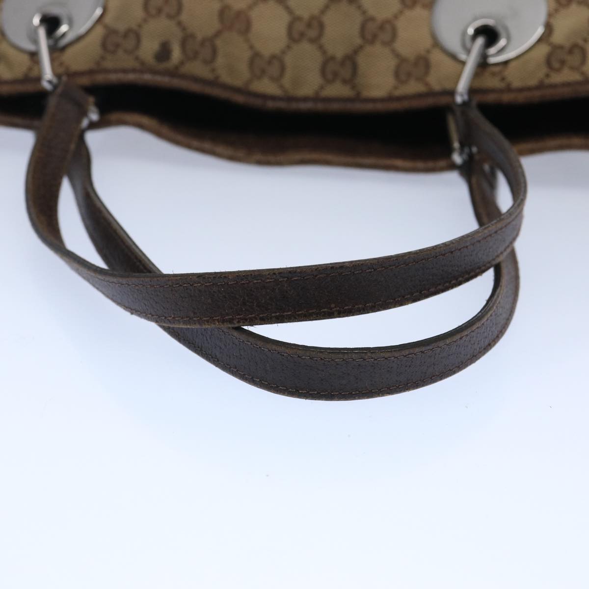 GUCCI GG Canvas Tote Bag Beige 120836 Auth 62750