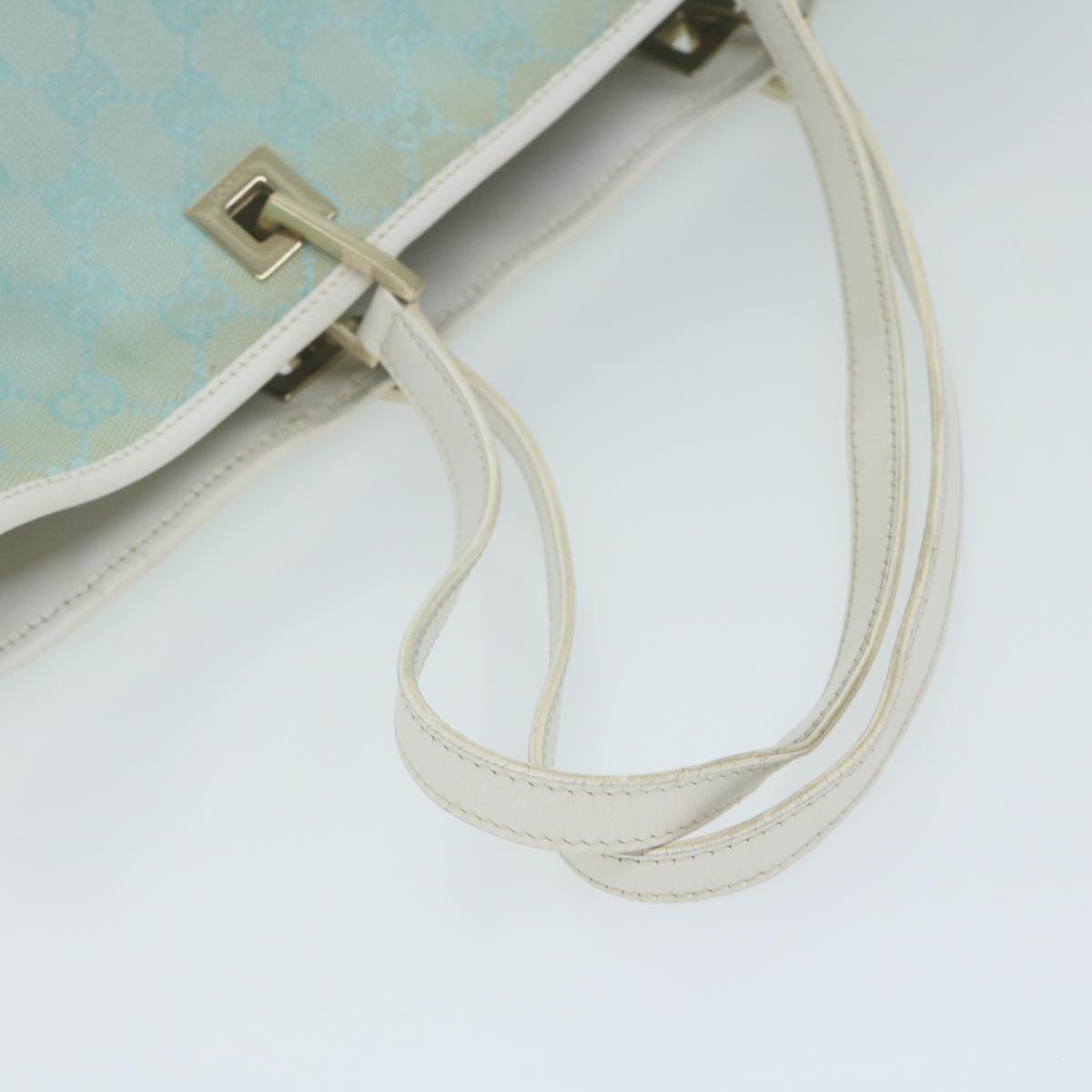 GUCCI GG Canvas Tote Bag Light Blue 002 1098 Auth 62752