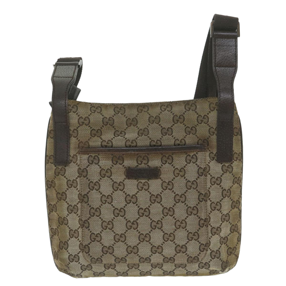 GUCCI GG Canvas Shoulder Bag Beige 122793 Auth 62755