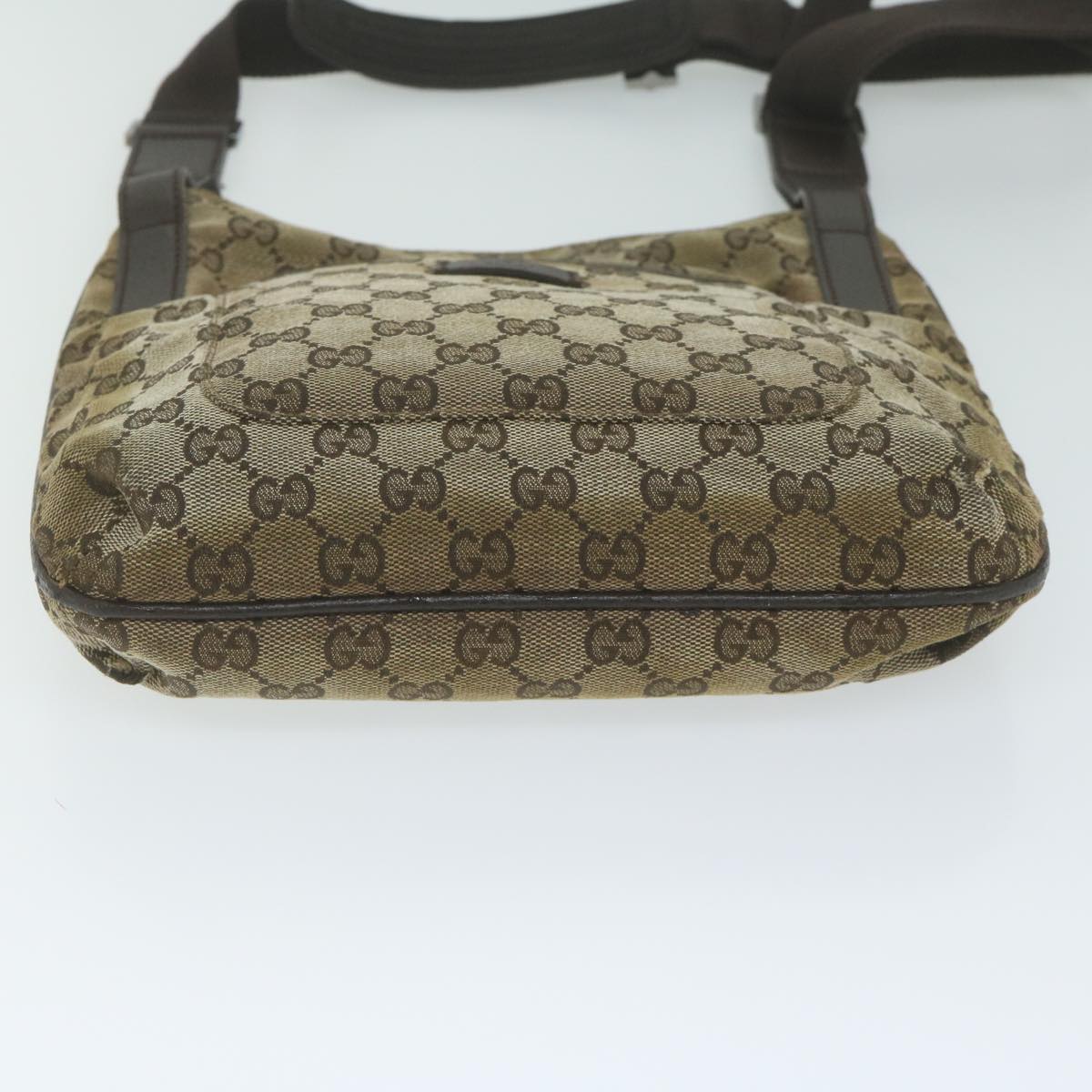 GUCCI GG Canvas Shoulder Bag Beige 122793 Auth 62755