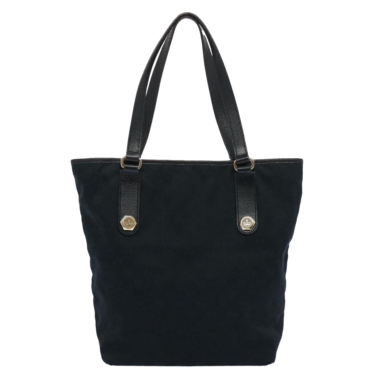 GUCCI GG Canvas Tote Bag Black 153009 Auth 62760