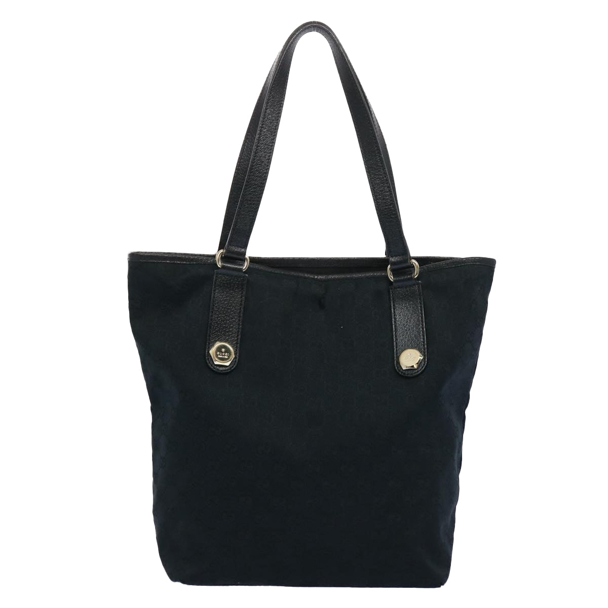 GUCCI GG Canvas Tote Bag Black 153009 Auth 62760