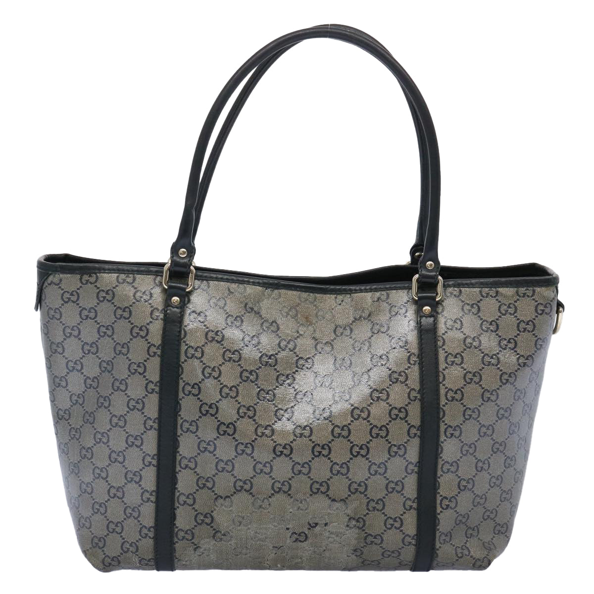 GUCCI GG Crystal Tote Bag Silver 197953 Auth 62762