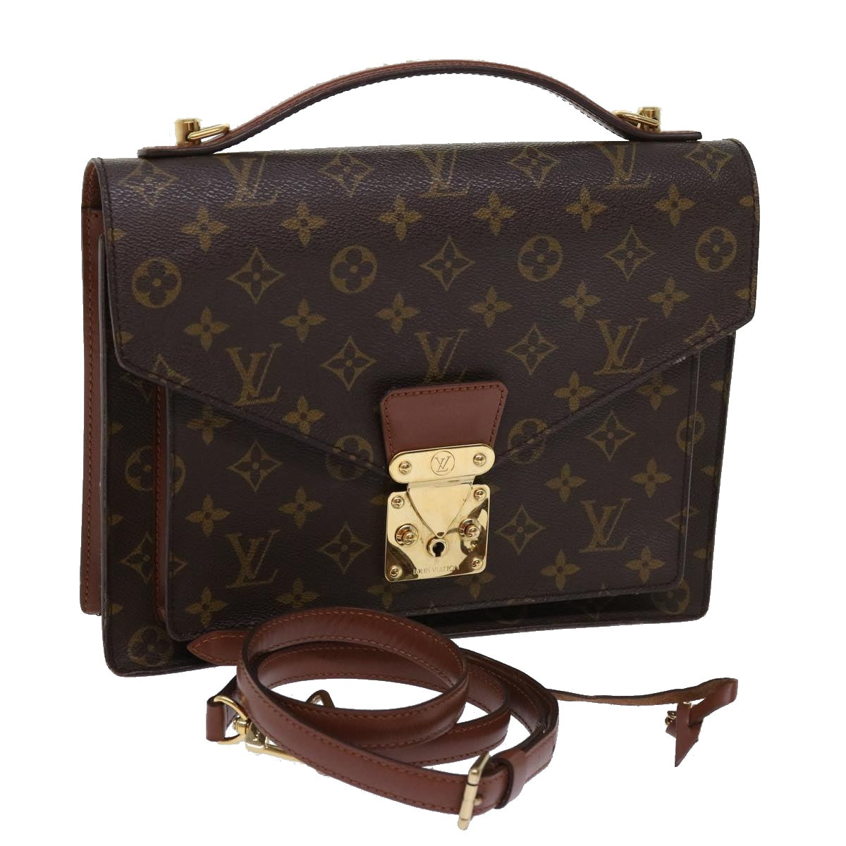 LOUIS VUITTON Monogram Monceau 28 Hand Bag 2way M51185 LV Auth 62788