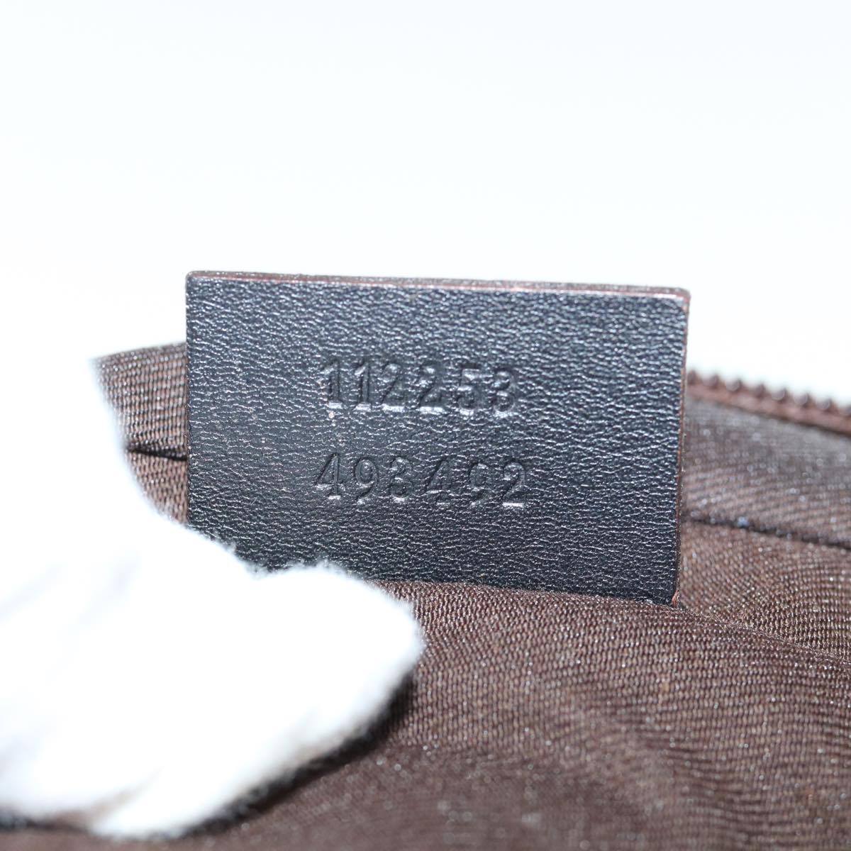GUCCI GG Canvas Clutch Bag Dark Brown 112253 Auth 62829
