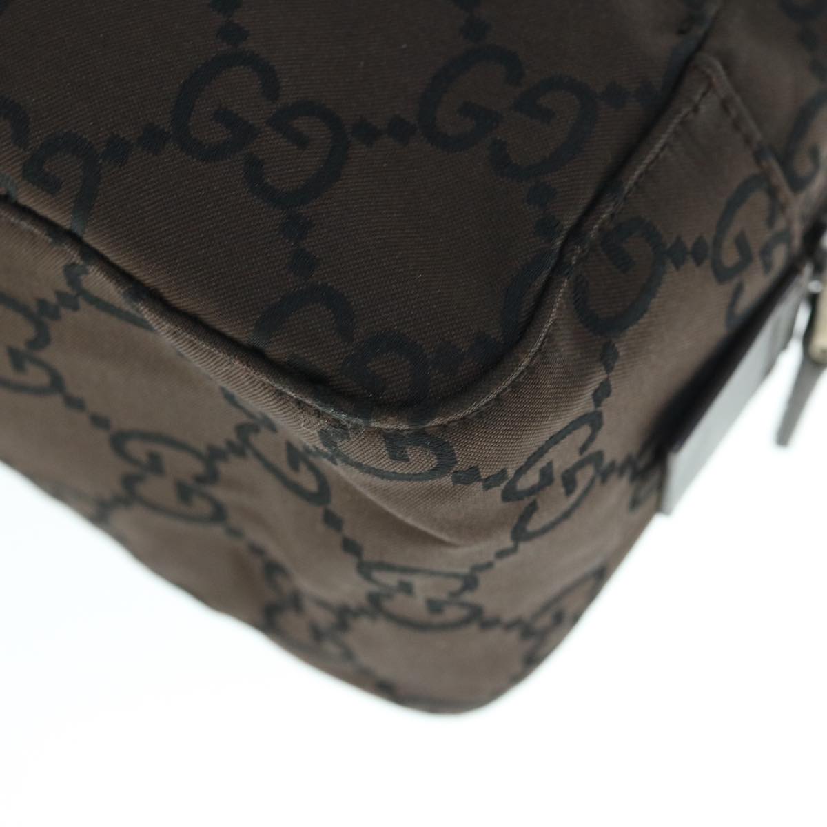 GUCCI GG Canvas Clutch Bag Dark Brown 112253 Auth 62829