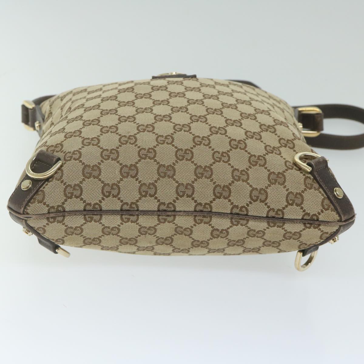 GUCCI GG Canvas Shoulder Bag Beige 131326 Auth 62837