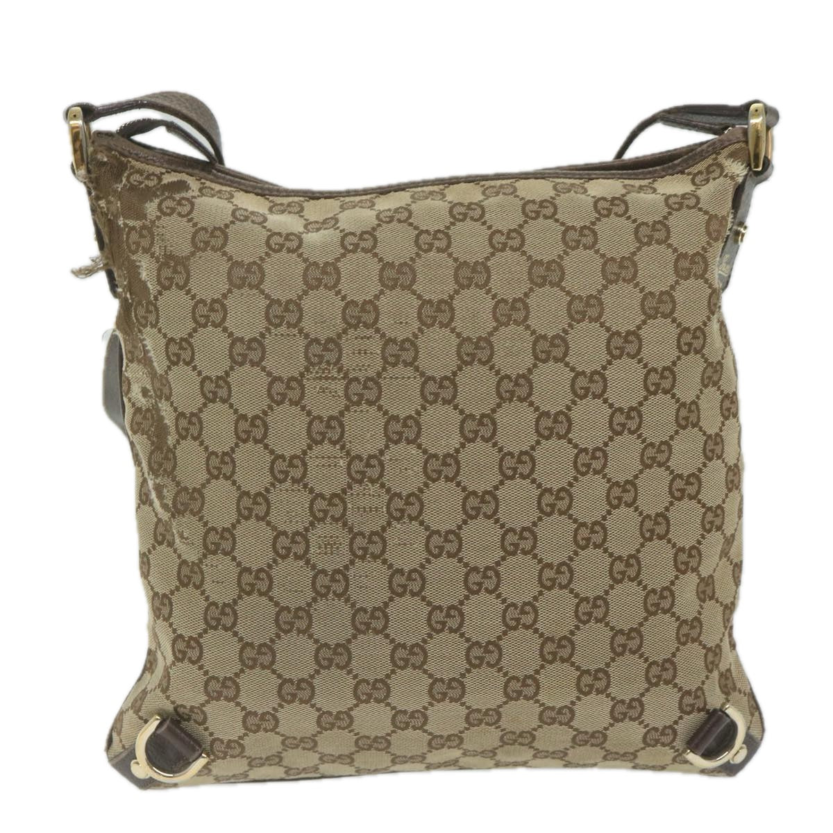 GUCCI GG Canvas Shoulder Bag Beige 131326 Auth 62837