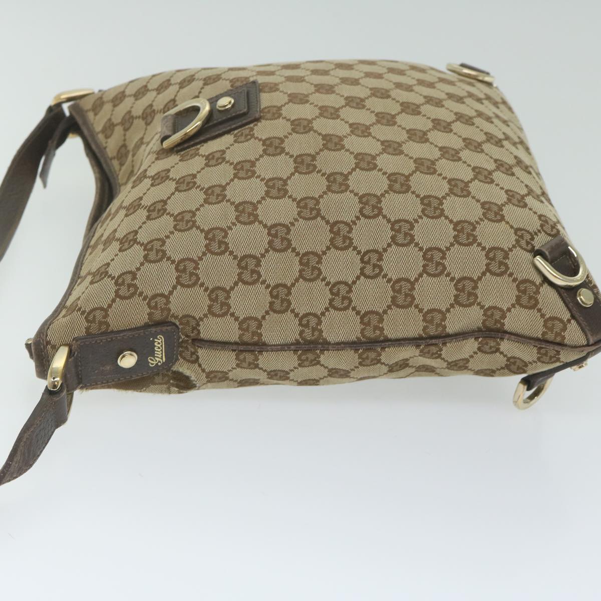 GUCCI GG Canvas Shoulder Bag Beige 131326 Auth 62837