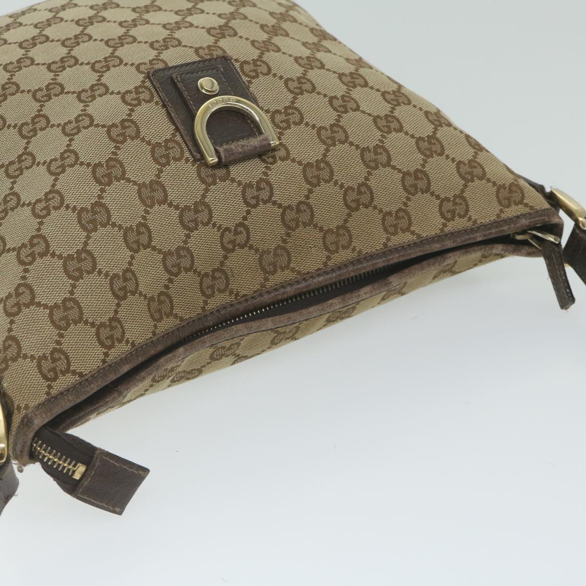 GUCCI GG Canvas Shoulder Bag Beige 131326 Auth 62837