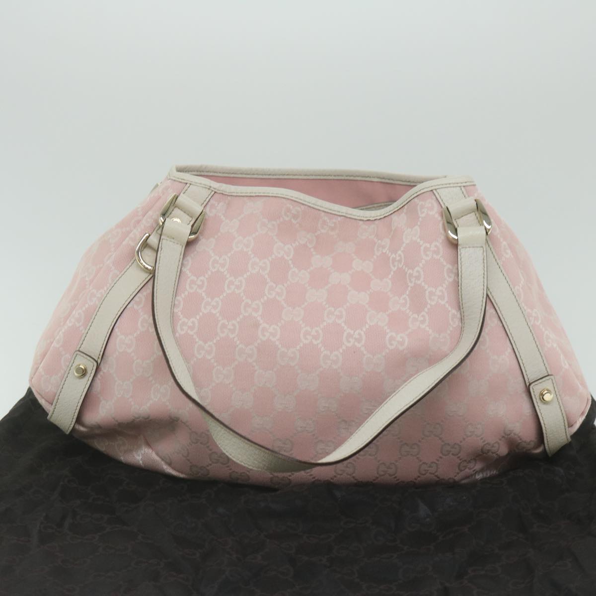 GUCCI GG Canvas Shoulder Bag Pink 130736 Auth 62839