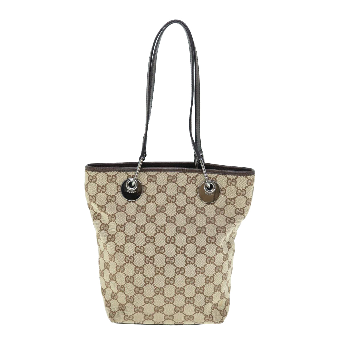 GUCCI GG Canvas Shoulder Bag Beige 131326 Auth 62847