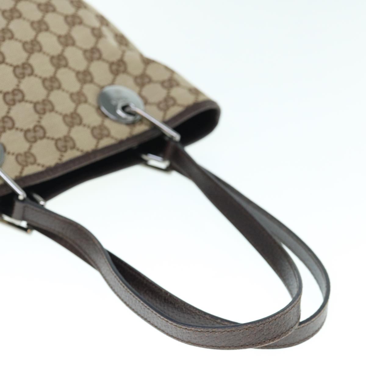 GUCCI GG Canvas Shoulder Bag Beige 131326 Auth 62847