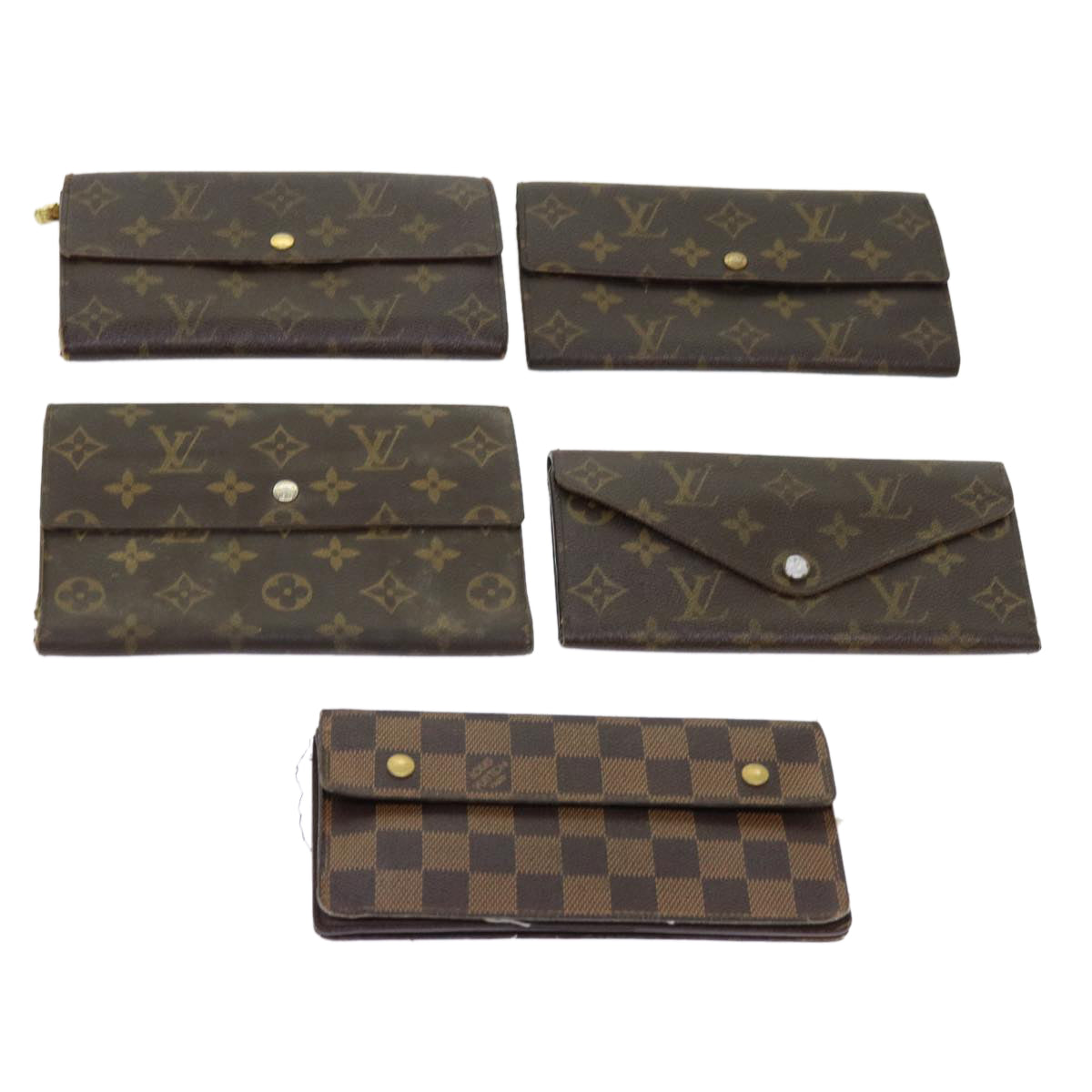 LOUIS VUITTON Monogram Damier Ebene Wallet 5Set LV Auth 62870