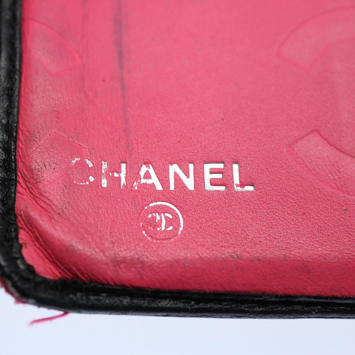 CHANEL Cambon Line Wallet Leather Black CC Auth 62877