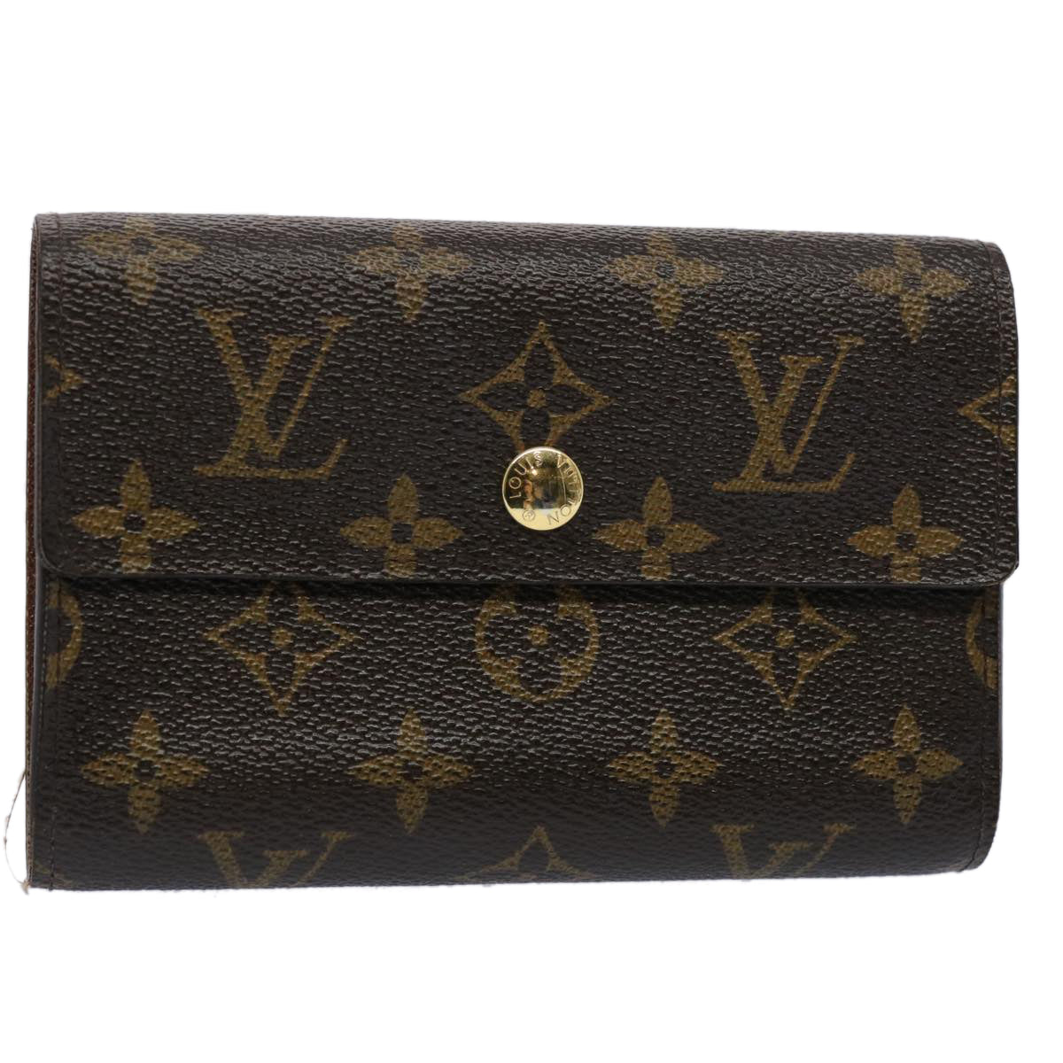 LOUIS VUITTON Monogram Porte Tresor Etui Chequier Wallet M61200 LV Auth 62882