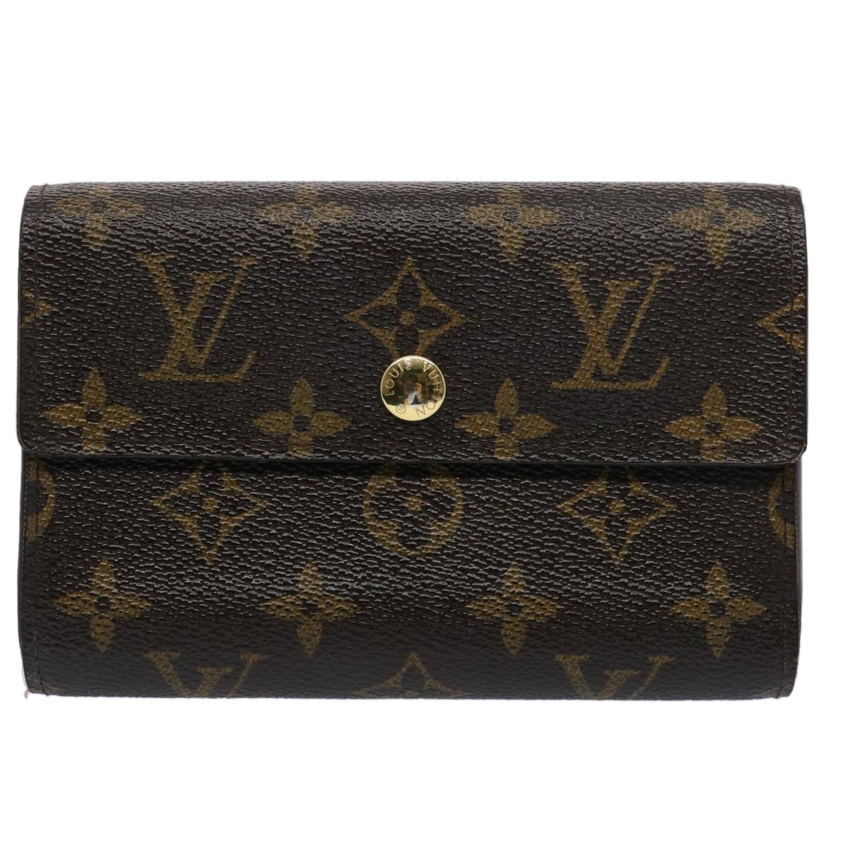 LOUIS VUITTON Monogram Porte Tresor Etui Chequier Wallet M61200 LV Auth 62882