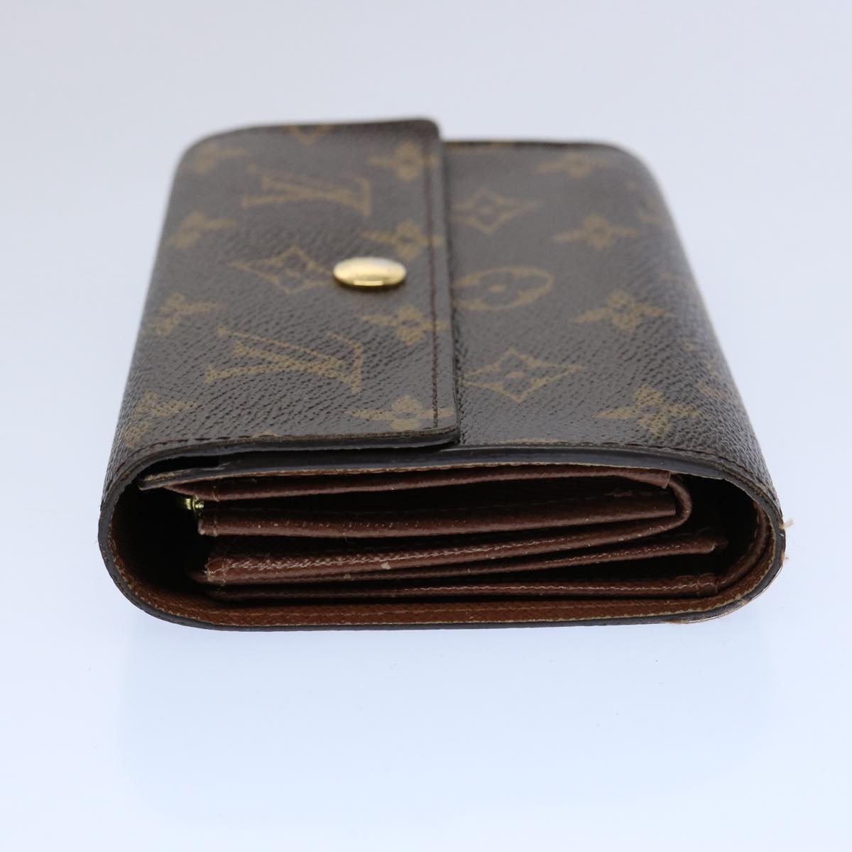 LOUIS VUITTON Monogram Porte Tresor Etui Chequier Wallet M61200 LV Auth 62882