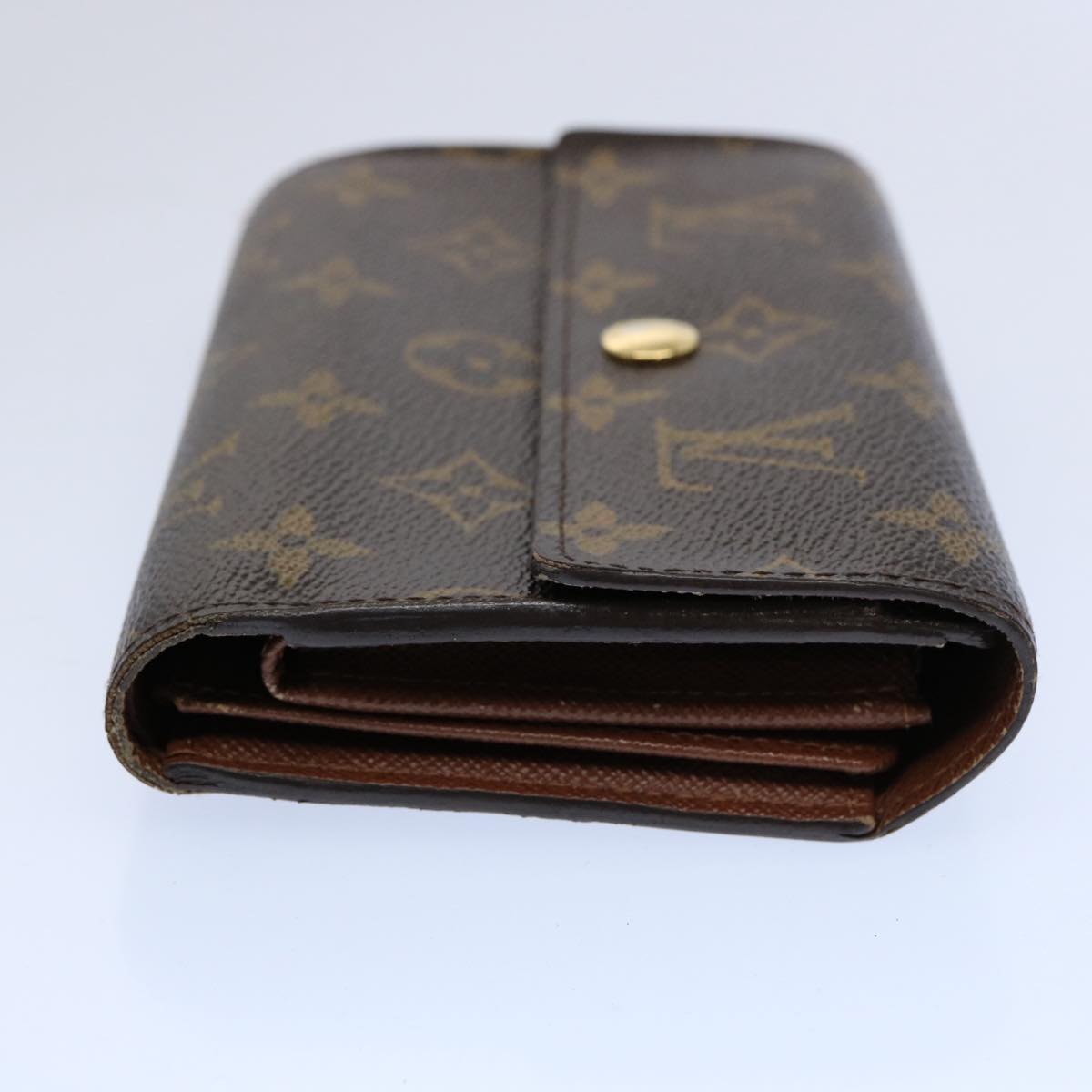 LOUIS VUITTON Monogram Porte Tresor Etui Chequier Wallet M61200 LV Auth 62882